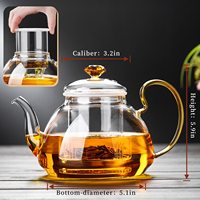 Nouvelle théière en verre borosilicaté résistant à la chaleur à la mode
