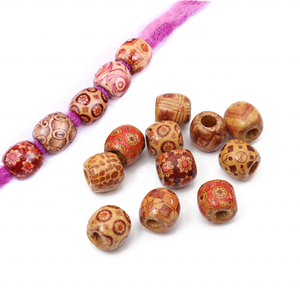 Ruyan 100 pièces assorties 16*17mm <span class=keywords><strong>perles</strong></span> de cheveux <span class=keywords><strong>en</strong></span> <span class=keywords><strong>bois</strong></span> <span class=keywords><strong>en</strong></span> vrac rondes grand trou <span class=keywords><strong>en</strong></span> <span class=keywords><strong>bois</strong></span> tresse tube de cheveux <span class=keywords><strong>macramé</strong></span> chapelet <span class=keywords><strong>perles</strong></span> <span class=keywords><strong>pour</strong></span> artisanat - Product Image 1