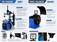 Ensemble complet de machines de réparation de pneus Jingjiu, modèle 996T/GB-593, montage/démontage de pneus, équilibrage des roues, alimentation 110V/220V/240V