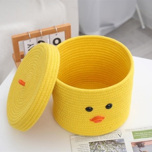 Cesta de Almacenamiento de Cosméticos de Tela con Diseño de Patito Amarillo, Bonita y Divertida, a Prueba de Polvo, Multifuncional, para Artículos del Hogar - Product Image 3