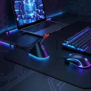 Organizzatore per Cavi USB per <span class=keywords><strong>Mouse</strong></span> da Gaming <span class=keywords><strong>con</strong></span> Luce RGB, in Plastica ABS, <span class=keywords><strong>con</strong></span> Clip Retrattile per Laptop/PC Desktop - Product Image 2