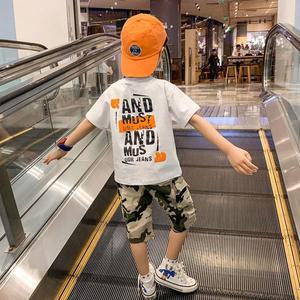 Conjunto de Ropa de Verano para Niños de 2 Piezas, Camiseta y Pantalones Cortos Deportivos para Niños de 5 a 9 <span class=keywords><strong>Años</strong></span>, Informal, de Algodón, de Manga Corta, Elegante, de 3 a 8 <span class=keywords><strong>Años</strong></span> - Product Image 3