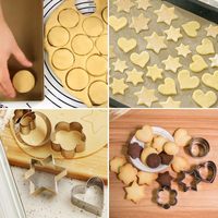 Ensemble de découpoirs à biscuits de Noël en acier inoxydable, étoiles et ronds, pour la pâtisserie
