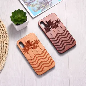 เคสโทรศัพท์ลายไม้มะพร้าวลายคลื่นมหาสมุทรเคสโทรศัพท์ไม้ธรรมชาติสำหรับ iPhone x XR XS 11 12 PRO MAX ขายส่ง Apple XR เลเซอร์8P