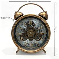 ARMENS Horloge de bureau rétro de style américain, silencieuse et sans bruit, parfaite pour la décoration de la chambre à coucher, du bureau et du salon