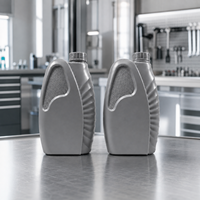 Bouteille d'huile moteur 1L en PEHD anti-fuite avec poignée ergonomique, grip côtelé et bouchon à vis pour conteneur de lubrifiant moteur – Vente en gros