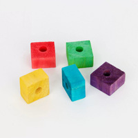 Perles en bois, bâtonnets, étoiles, cubes, accessoires de bricolage pour jouets d'oiseaux, kit de pièces artisanales colorées à suspendre pour cage de perroquet