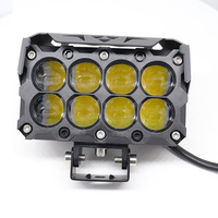 Phare de travail moto à LED bicolore étanche 8 lentilles 70W 80W, projecteur de conduite et feux antibrouillard pour voiture, camion, VTT - Vente chaude
