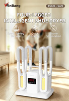Séchoir à chaussures intelligent et portable OEM/ODM à quatre supports, pliable, écologique, sèche deux paires de chaussures, antibactérien