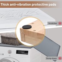 Étagère de comptoir anti-vibration en bois naturel 100 % pour lave-linge et sèche-linge à chargement frontal, organisateur pour buanderie domestique