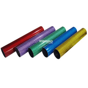 Özelleştirilmiş 3K renk karbon Fiber yuvarlak tüp 12mm 14mm 16mm 18mm 20mm kırmızı mavi yeşil mor beyaz siyah sarı renkli tüp - Product Image 1