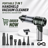 Aspirateur portatif 3 en 1, souffleur d'air et pompe à vide pour voiture, électronique, poils d'animaux, sacs de rangement