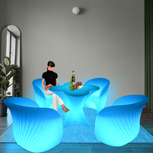 Illuminated Rustic Bar <strong>Table</strong> and Chairs Waterproof Plastic Furniture for Outdoor Parties for Home Bars Hotels Supermarkets - Product Image 3