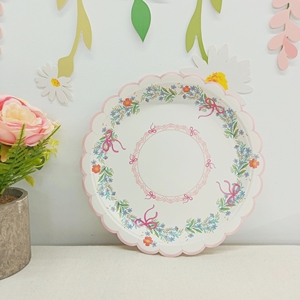 ชุดอุปกรณ์จัดงานเลี้ยงวันเกิดธีมดอกไม้สีชมพู DAMAI Spring Tea Party  ประกอบด้วยจานกระดาษลายโบว์  ถ้วยกระดาษ และผ้าเช็ดปากแบบใช้แล้วทิ้ง - Product Image 2