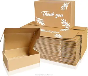 Boîte d'emballage en papier avec logo personnalisé imprimé à plat Carton ondulé Carton découpé à l'emporte-pièce Boîte postale d'expédition kraft pliable