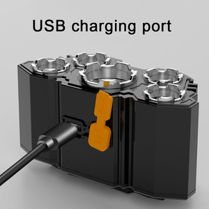 USB có thể sạc lại siêu sáng <span class=keywords><strong>LED</strong></span> thợ mỏ của đèn pin năm đèn pha PVC cơ thể AAA pin từ xa gắn trên đầu IP44 cho câu cá - Product Image 3