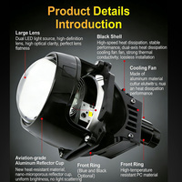 Phare LED Bi-Xénon 6000K 12V avec lentille de projecteur laser 60W 6000 Lumens pour mise à niveau de l'éclairage avant de voiture