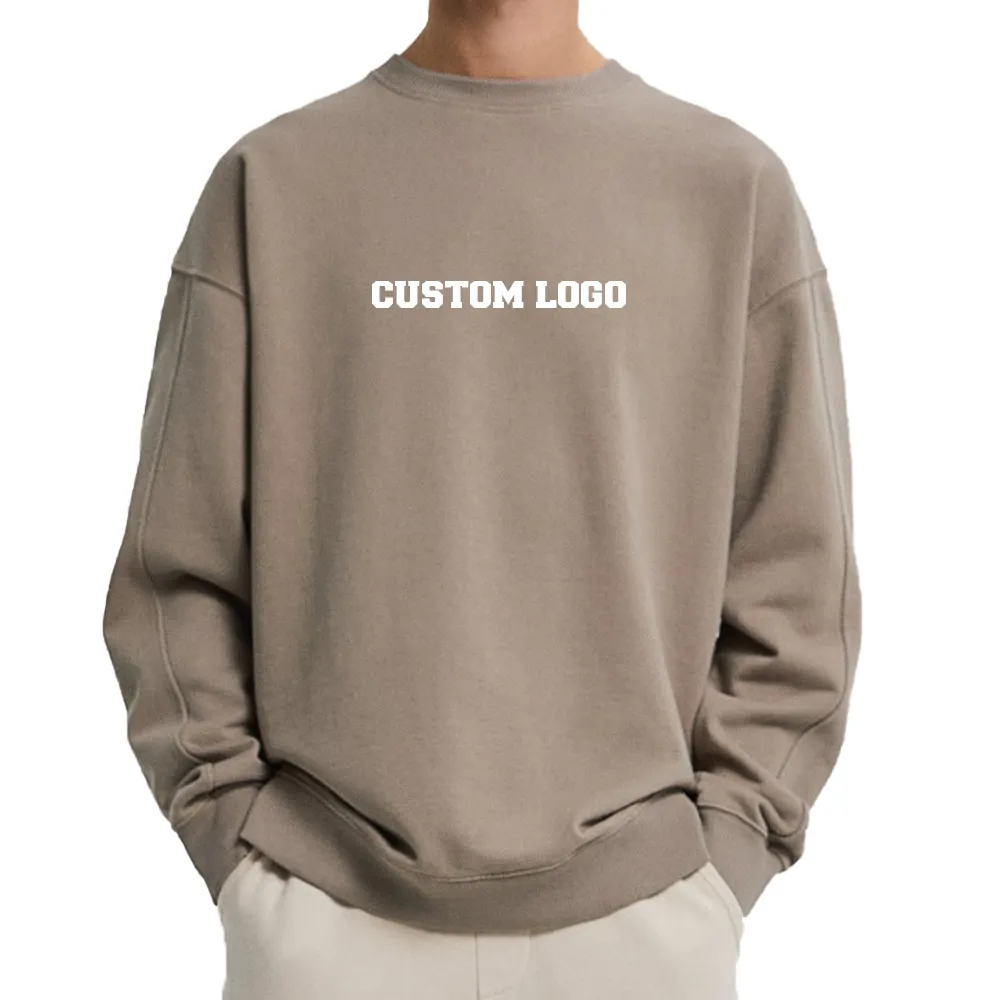 Custom Logo Hoge Kwaliteit Blanco Ronde Hals Sweatshirts Zware Fleece Oversized Print Logo Hoodies Sweatshirts Voor Mannen