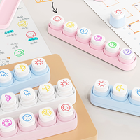 Tampons encreurs personnalisés avec logo, en plastique photosensible, impression numérique, ronds, en caoutchouc, Kawaii, pour le bricolage