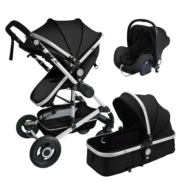 2023 Hot Sale 3 in 1 Baby Stroller with car seat Luxury Travel System big wheels with mommy bag baby poussette