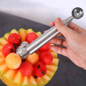 En gros KLH246 2 en 1 Coupe-boules de pastèque, Cuillère à pastèque, Couteau à découper les fruits, Outil de sculpture, Séparateur de pulpe en acier inoxydable - Product Image 6