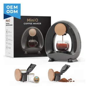 iCafilas non-noise Coffee Machine MINI Q Portable Americano Coffee Maker Compatible Ground Coffee and Capsule