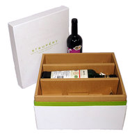 Boîtes rigides personnalisées pour bouteilles de vin avec logo de marque, coffret cadeau en carton à trois compartiments avec insert en carton ondulé