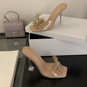 Nuovo popolare 2025 <span class=keywords><strong>scarpe</strong></span> <span class=keywords><strong>con</strong></span> Logo personalizzato sandali <span class=keywords><strong>con</strong></span> tacco sottile trasparente per le donne pump a punta aperta <span class=keywords><strong>con</strong></span> farfalla <span class=keywords><strong>scarpe</strong></span> di strass - Product Image 4