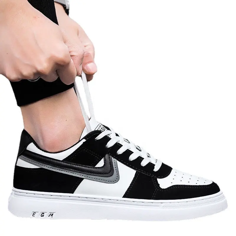 Schuhe für Herren neue vielseitige Student Casual Leder voll weiß Skateboard Sommers port trend ige Schuhe