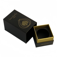 Caja de Cartón Reciclado de Lujo con Tapa Negra Pequeña y Logotipo Personalizado, Laminación Brillante, Cierre Magnético, de Alta Gama para Bufandas