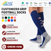 Chaussettes de sport pour hommes adultes Bas de football perméables à l'air avec éponge épaisse Couleur unie Imprimé numérique Taille jeunesse