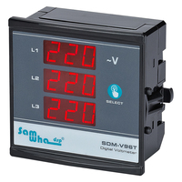 91x91mm 3 in 1 Tiga Fasa Display Mini Voltmeter Digital 3 Fasa
