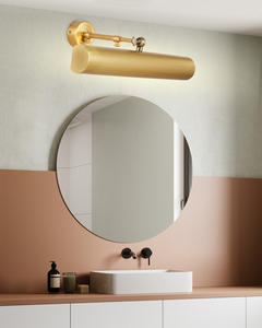 Lámpara de pared <span class=keywords><strong>LED</strong></span> moderna nórdica, Faro de <span class=keywords><strong>espejo</strong></span> de cobre dorado, baño, inodoro, pasillo, foco de pared, luz de sala de estar - Product Image 3