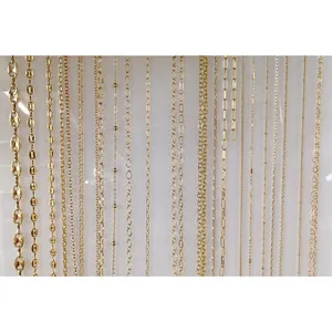 高品质工厂价格多种款式电镀金链925纯银链条用于项链珠宝制作diy