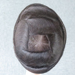 Toupee de densidad Extra ligera para <span class=keywords><strong>hombre</strong></span> 7x9 Super Thin V Loop Skin autoadhesivo Base de seda Natural Real Grey Hair Toupee para <span class=keywords><strong>hombre</strong></span> <span class=keywords><strong>corto</strong></span> - Product Image 2