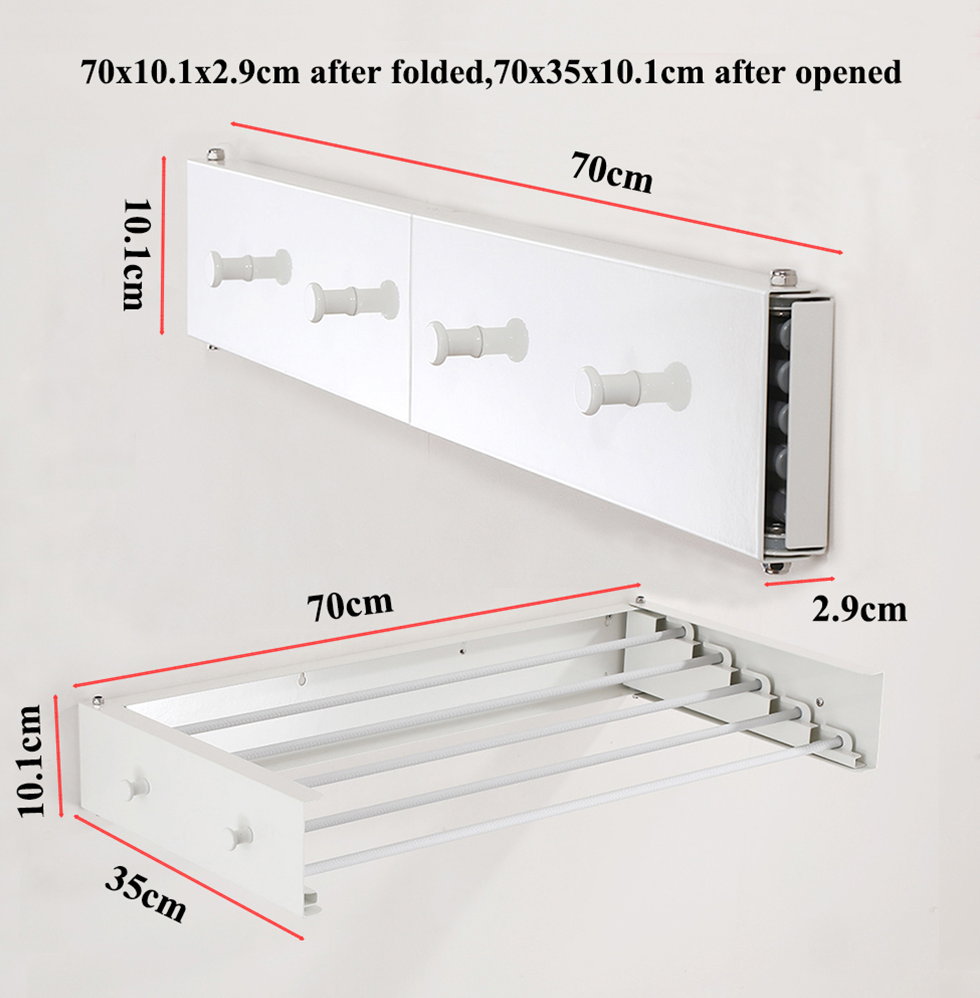 W1607A White 70cm with 4 Hooks
