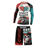 Ensemble 4 pièces pour garçons : T-shirt, short et leggings de Jiu-Jitsu brésilien MMA, tenue de course et de lutte, anti-UV UPF50