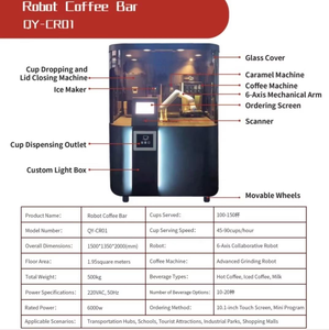 Yule 24 giờ hoàn toàn tự động 6-trục Robot Barista Cà Phê Máy bán hàng tự động với tự động làm sạch 27in màn hình cảm ứng công suất 150 200 - Product Image 3