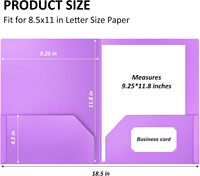 Carpetas de Plástico Resistentes con Bolsillos, 6 Colores Diferentes, 2 Carpetas con Ranura para Tarjetas, para Organización en la Escuela, Oficina y Hogar