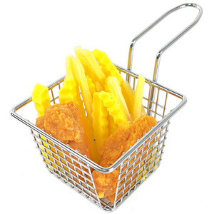 Cesta para freír pequeña ZHAOSHENG, cuadrada, de metal, con asa, para papas fritas y palomitas de maíz, para uso en fiestas. - Product Image 1