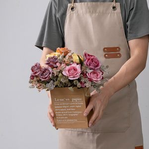 ช่อดอกกุหลาบประดิษฐ์ CallaFloral สีชมพู สีแดงเบอร์กันดี สีส้ม ใช้ซ้ำได้ สำหรับตกแต่งงานแต่งงาน ของตกแต่งบ้านทันสมัย - Product Image 1