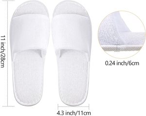 Fournitures hôtelières en gros, pantoufles de luxe personnalisées avec logo, pantoufles jetables en tissu éponge à bout ouvert pour hôtel - Product Image 2