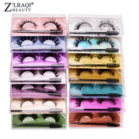 Faux cils à l'aspect naturel en vrac avec paillettes œil de chat boîte de cils à bande complète 15 styles de faux cils mixtes en gros