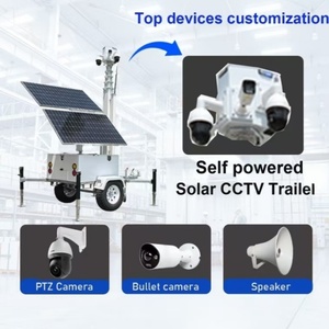 Nouvelle tour de vidéosurveillance solaire mobile avec panneaux pliables/mât de 9 m, étanche IP67, vision nocturne, anti-vandalisme, extérieur - Product Image 6