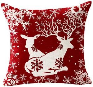 Áo gối Giáng sinh vải lanh đỏ họa tiết cây thông Noel & bông tuyết mùa đông, kích thước 45CM, dùng trang trí ghế sofa tại nhà - Product Image 6