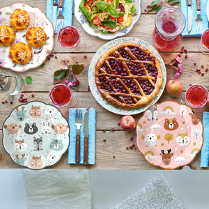 Assiettes en papier festonnées imprimées <span class=keywords><strong>d</strong></span>'animaux de qualité supérieure, vaisselle jetable mignonne pour les fêtes <span class=keywords><strong>d</strong></span>'enfants - Product Image 5
