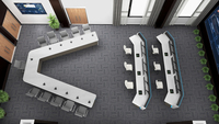 Postes de travail de centre de commande à hauteur réglable Kesino, consoles de contrôle du trafic aérien pour bureau, pour centre commercial, hôtel et salle de sport