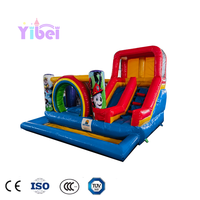 Château gonflable commercial d'extérieur/d'intérieur avec toboggan combiné pour les fêtes d'enfants - Marque YIBEI, matériau PVC, 300 kg