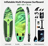 Planche à pagaie gonflable multi-usage 3,1-4 m en EVA/PVC, planche SUP portable pour le surf, la pêche, le kayak, les sports nautiques en plein air