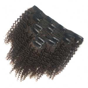 คลิปในปารีสขายส่งส่วนขยายมนุษย์หยักศกโกธิคกึ่งธรรมชาติถักเปีย Ons ป่าสีฟ้าโรงงานเวียดนามคลิปต่อผม - Product Image 1